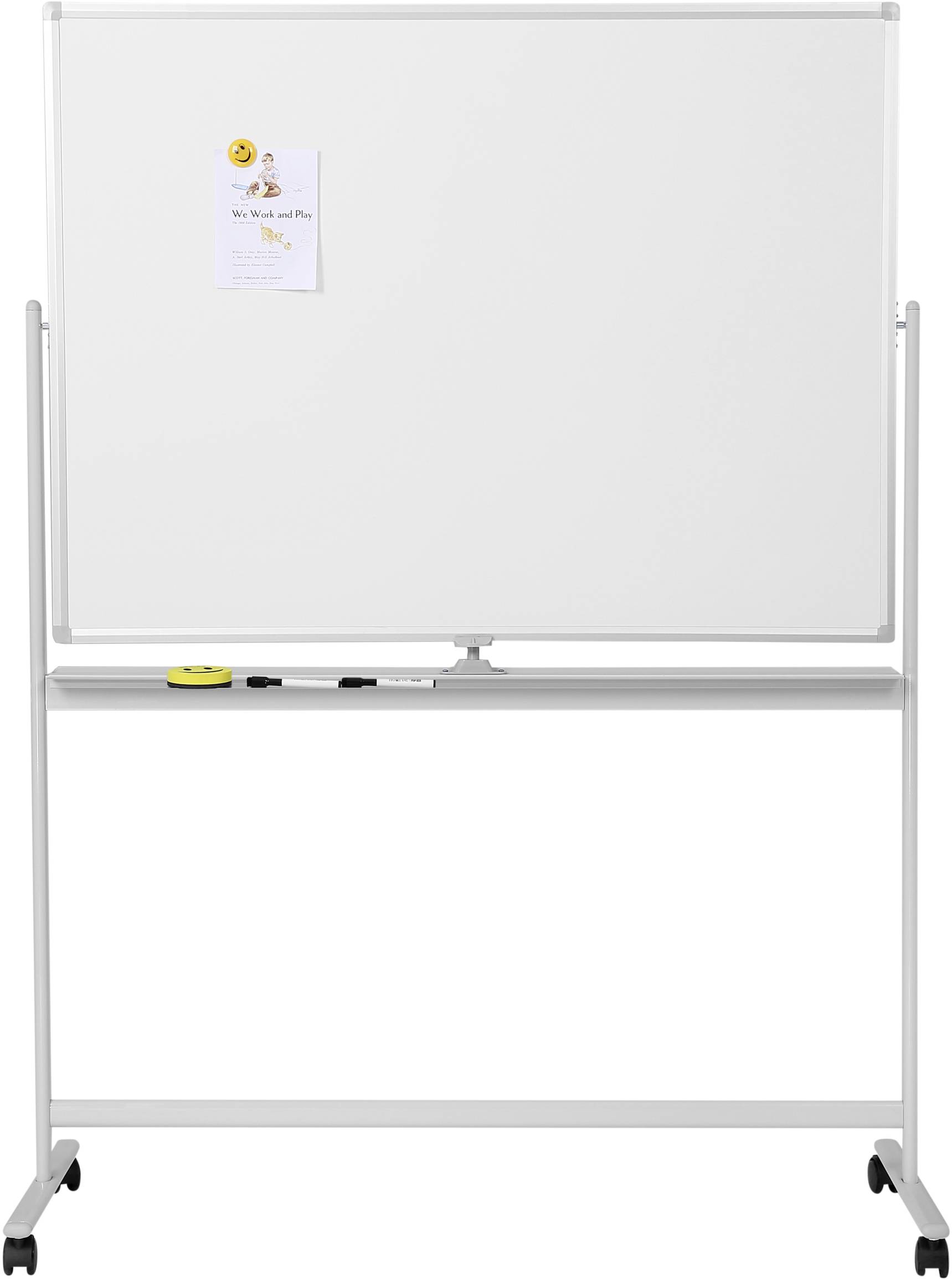 SpeaKa Professional Whiteboard SP-WB-312 (B x H) 1200 mm x 800 mm Weiß Querformat, Beide Seiten nutzbar, Inkl. Rollensat-4