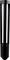 Schwarze, moderne Stehlampe mit schlankem, offenem Design und zylindrischer Form, geeignet für Innen- und Außenbereiche.