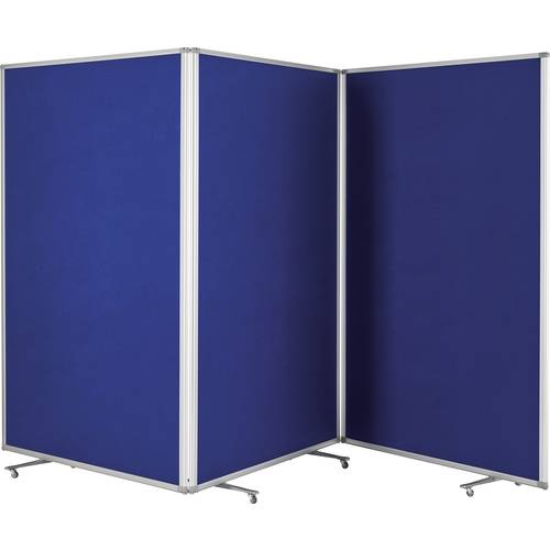 magnetoplan Präsentationswand large (B x H) 3610 mm x 1800 mm Filz Royalblau beidseitig verwendbar, Pinntafel, zusammenk...