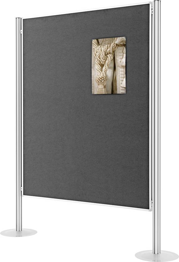 magnetoplan Präsentationswand Präsentationswandset Filz (B x H) 1200 mm x 1500 mm Filz Grau beidseitig verwendbar, Pinntafel 1101004
