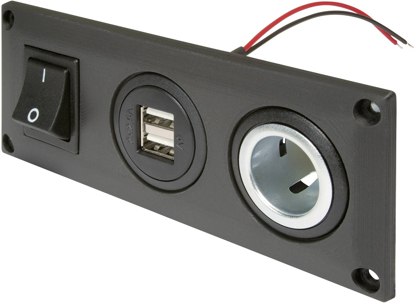ProCar Einbausteckdose mit USB-A Doppelsteckdose schaltbar + 1  Powersteckdose Belastbarkeit Strom max.=20 A kaufen