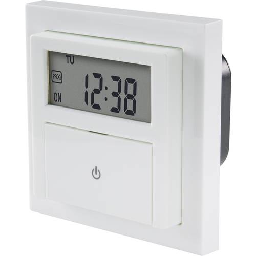 Sygonix SY-4504968 Unterputz-Timer digital Wochenprogramm 1800 W Countdown-Funktion, inkl. Aufputzrahmen, START/STOPP-Fu...