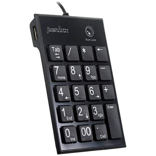 Perixx PERIPAD-202 H B USB Nummernblock Multimediatasten Schwarz