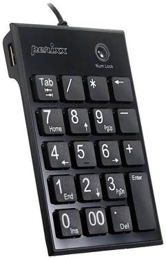 Perixx PERIPAD-202 H B USB Nummernblock Multimediatasten Schwarz