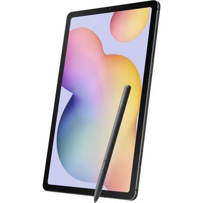 Ein Tablet mit einem Stift davor, zeigt bunte, verschwommene Formen auf dem Bildschirm. Geeignet für kreatives Arbeiten.