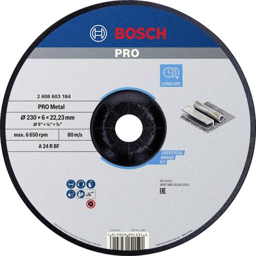 Bosch Accessories Bosch Power Tools 2608603184 Schruppscheibe gekröpft 230 mm 1 St. Stahl
