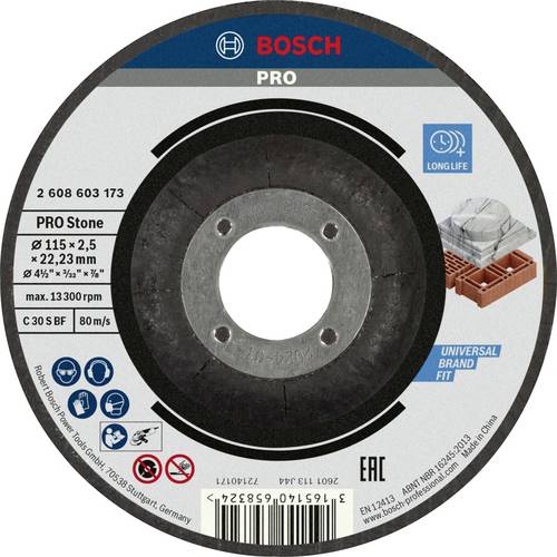Bosch Accessories 2608603173 2608603173 Trennscheibe gekröpft 115 mm 1 St. Stein