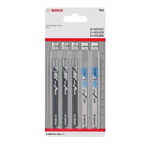 Thumbnail - Bosch Accessories 2608667855 Stichsägeblatt-Set Basic for Wood and Metal, 5-teilig, Universalschaft 5 St.
