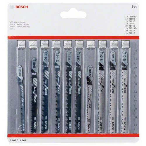 Bosch Accessories 2607011169 Stichsägeblatt-Set Wood, 10-teilig 10 St.