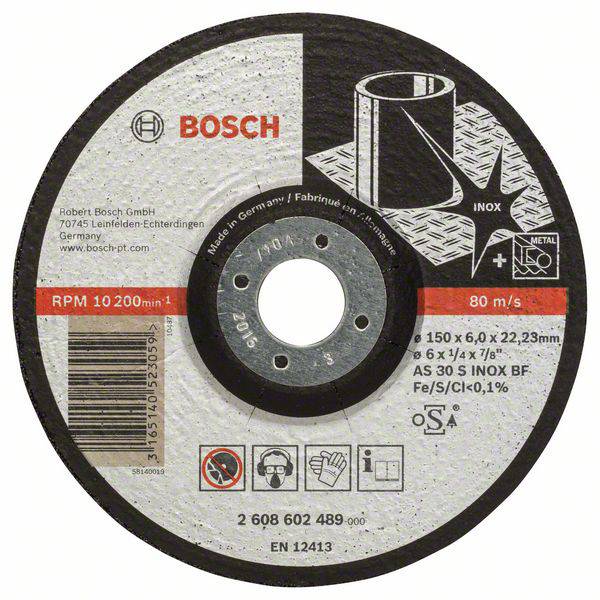 Bosch Accessories 2608602489 2608602489 Schruppscheibe gekröpft 150 mm 1 St. Stahl