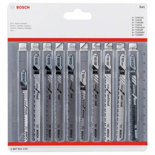Bosch Accessories 2607011172 Stichsägeblatt-Set Clean Precision, 10-teilig 10 St.