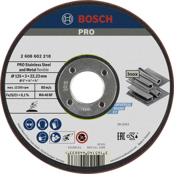 Bosch Accessories 2608602218 2608602218 Schruppscheibe gerade 125 mm 1 St. Stahl