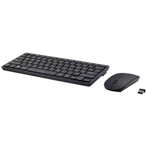 Renkforce RF-KMC-410 Kabellos Tastatur, Maus-Set Deutsch, QWERTZ Schwarz