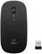 Schwarze kabellose Maus der Marke Renkforce mit USB-Empfänger, kompakt und modern gestaltet.