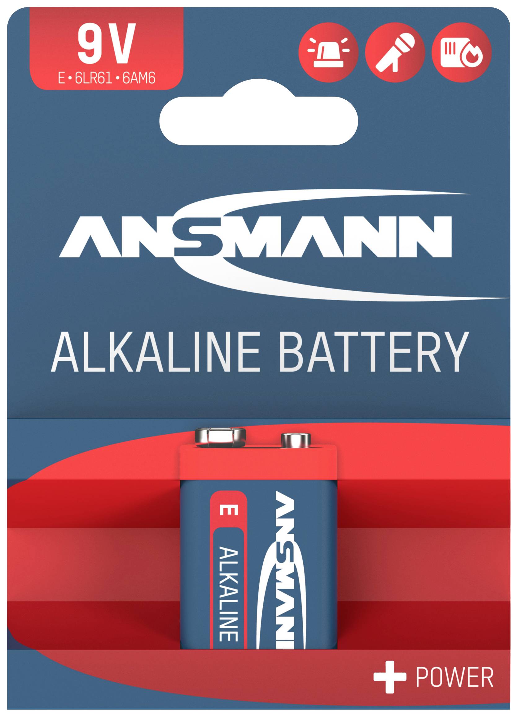 ANSMANN RED 9V-Block Alkaline Batterie  Original