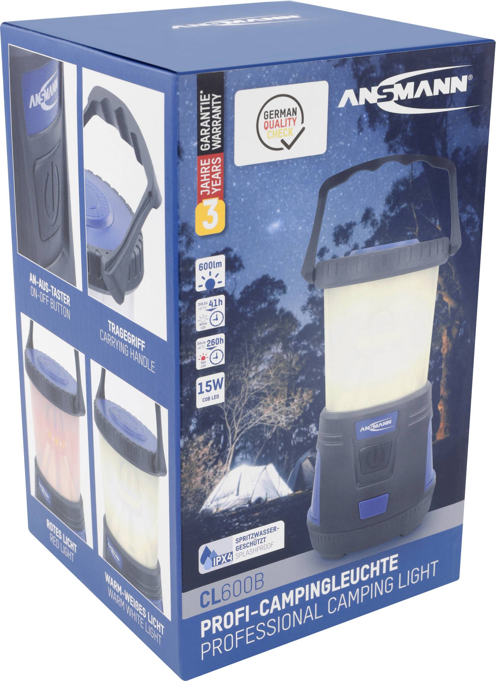Ansmann 1600-0287 CL600B LED Camping-Laterne 600 lm batteriebetrieben Schwarz-4