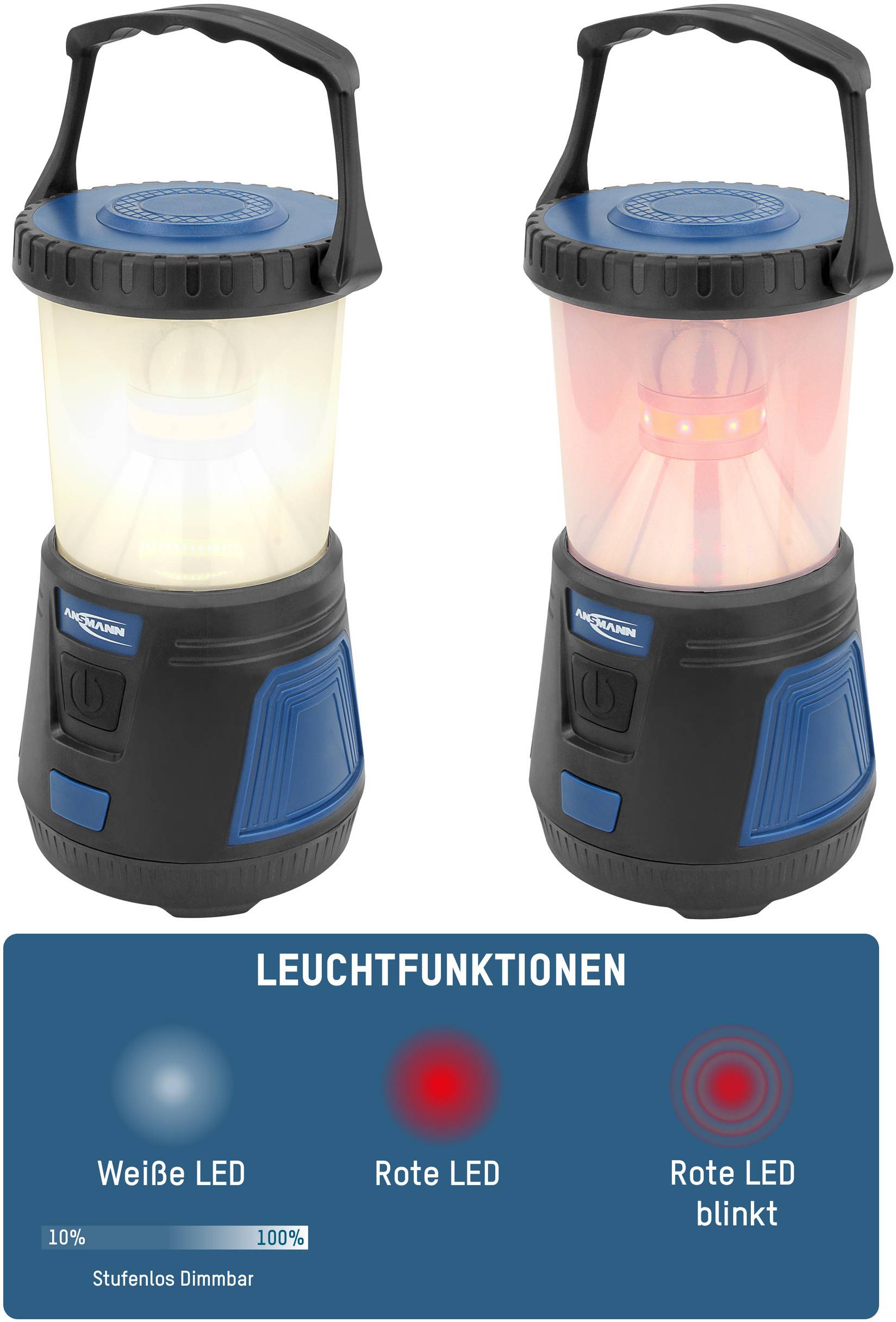 Ansmann 1600-0287 CL600B LED Camping-Laterne 600 lm batteriebetrieben Schwarz-17