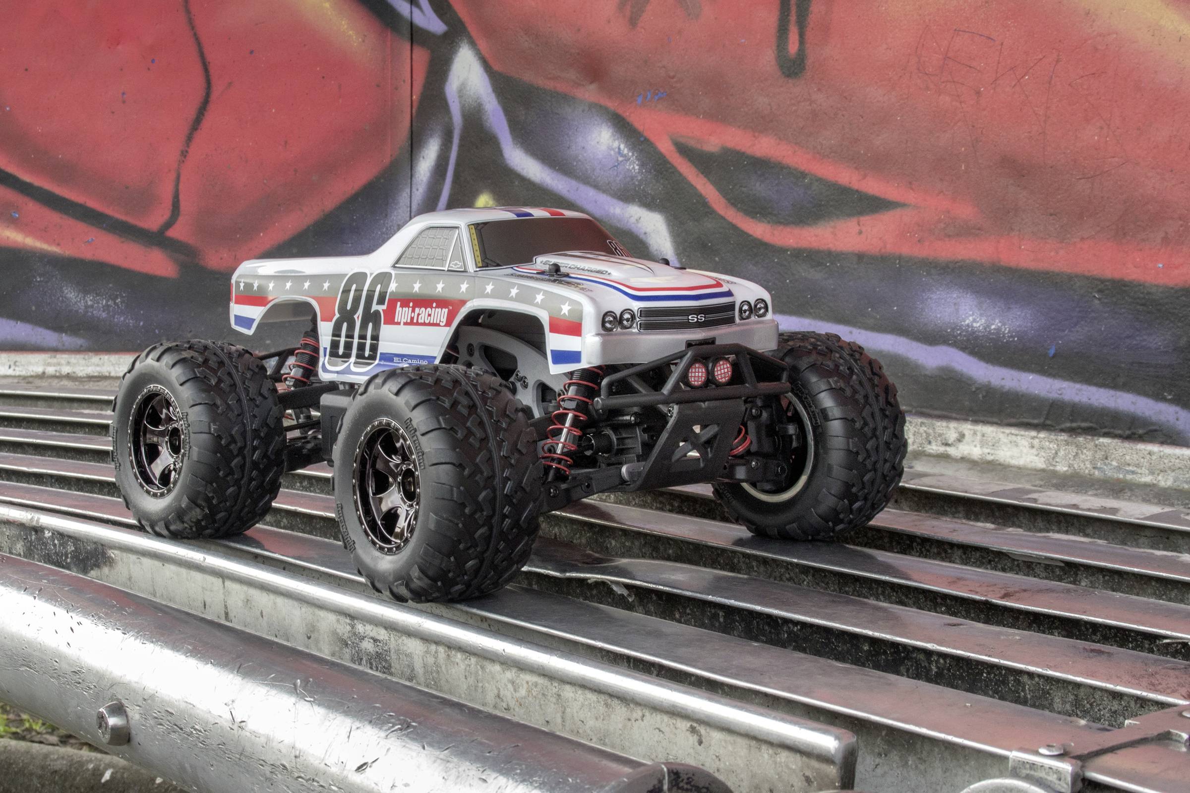 HPI Racing Savage XS Flux Chevrolet EL Camino Brushless 1:12 RC Modellauto Elektro Monstertruck Allradantrieb (4WD) RtR -5