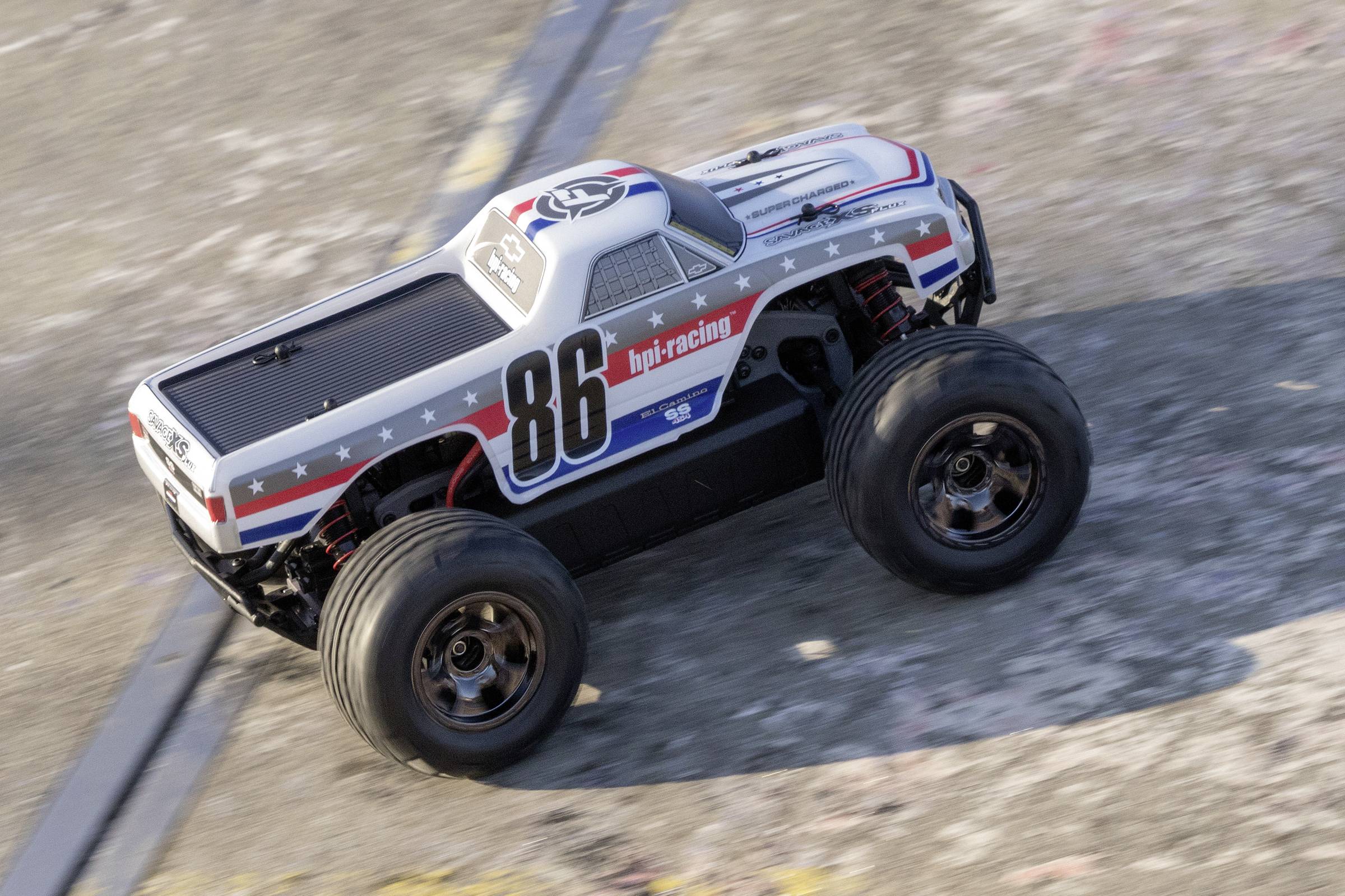 HPI Racing Savage XS Flux Chevrolet EL Camino Brushless 1:12 RC Modellauto Elektro Monstertruck Allradantrieb (4WD) RtR -12