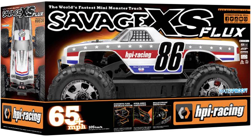 HPI Racing Savage XS Flux Chevrolet EL Camino Brushless 1:12 RC Modellauto Elektro Monstertruck Allradantrieb (4WD) RtR -16