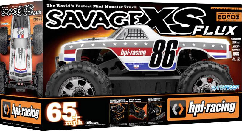 HPI Racing Savage XS Flux Chevrolet EL Camino Brushless 1:12 RC Modellauto Elektro Monstertruck Allradantrieb (4WD) RtR -25