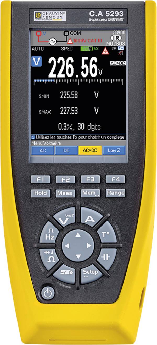 Chauvin Arnoux C.A 5293 Hand-Multimeter digital Datenlogger, Grafik-Display CAT III 1000 V, CAT IV 600 V Anzeige (Counts): 100000