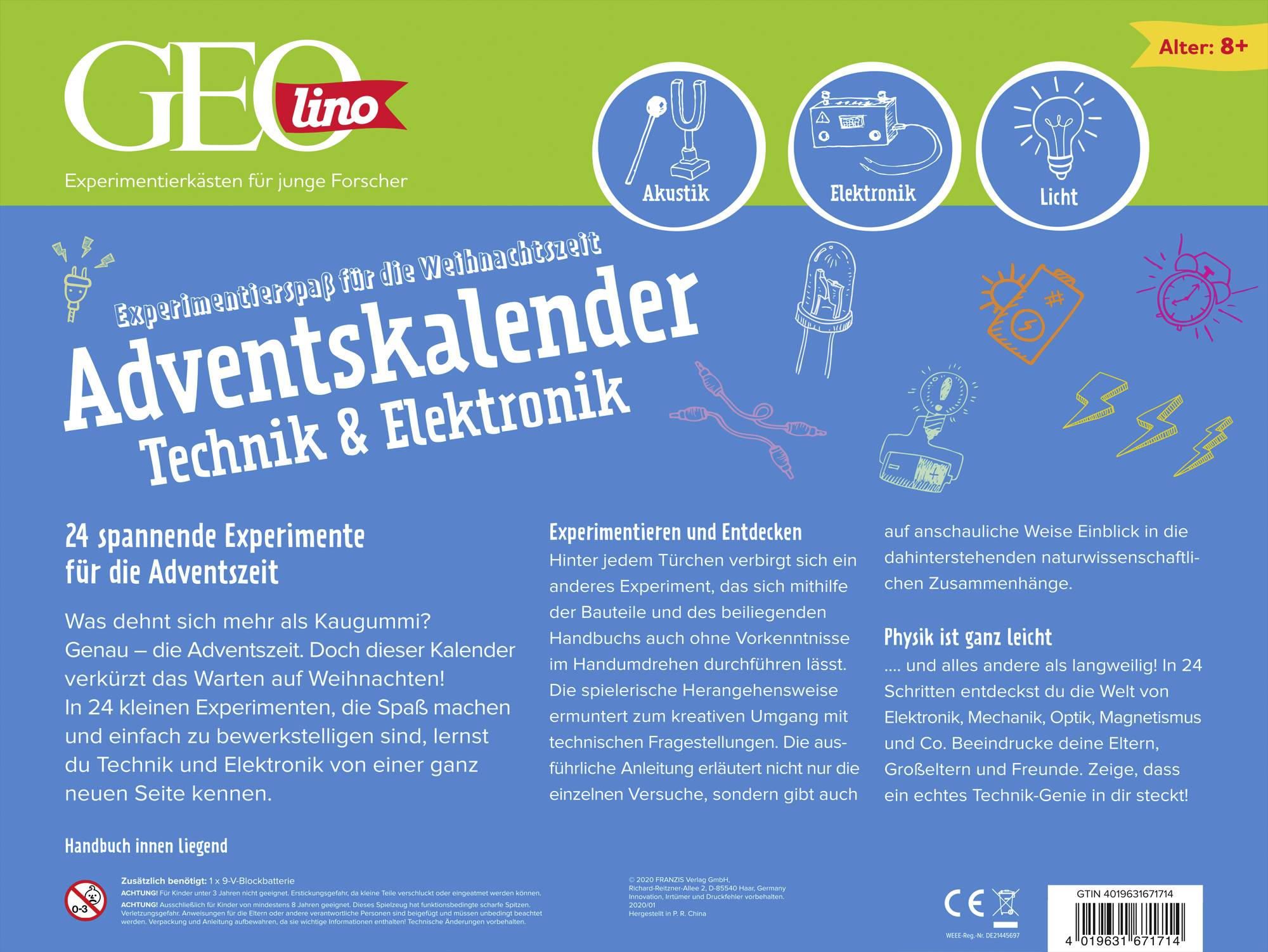 Geolino Technik & Elektronik GEOlino Adventskalender Technik & Elektronik Experimente, GEOlino, Elektronik Adventskalend-1