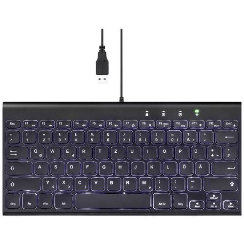 Perixx PERIBOARD-429 DE USB Tastatur Deutsch, QWERTZ Schwarz Beleuchtet