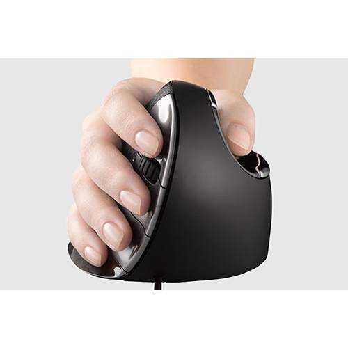 Evoluent D Small Ergonomische Maus USB Laser Schwarz/Silber Ergonomisch