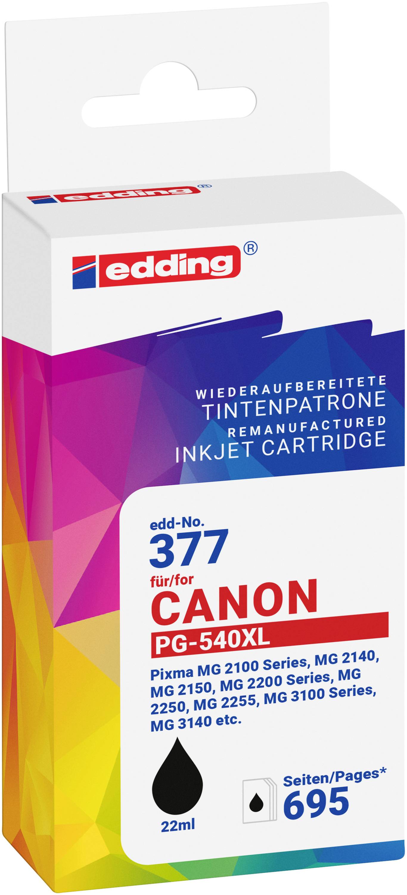 Edding Druckerpatrone ersetzt Canon PG-540XL Kompatibel Schwarz EDD-377 18-377-0