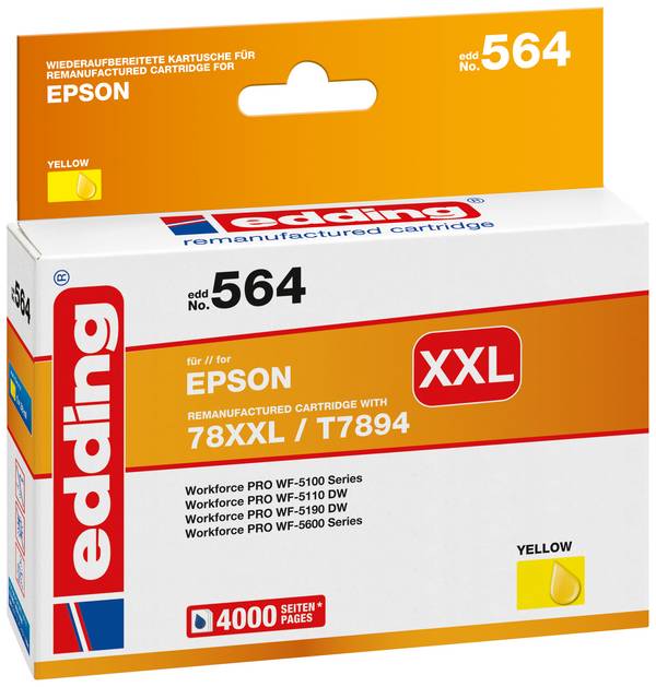 Edding Druckerpatrone ersetzt Epson 78XXL, T7894 Kompatibel  Gelb EDD-564 18-564