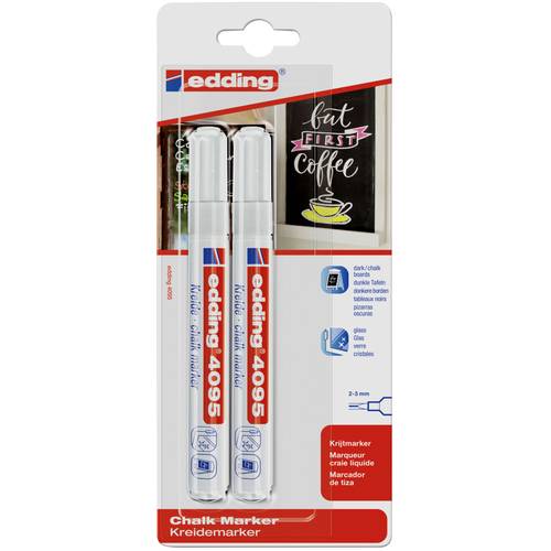 Edding 4095 4-4095-2-1049 Kreidemarker Weiß, Weiß 4 mm, 15 mm
