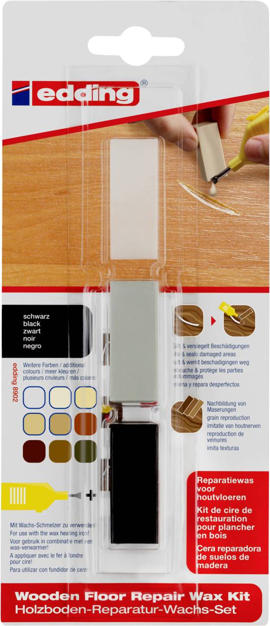Holzboden-Reparaturwachs edding 8902 Blisterverpackung schwarz-0