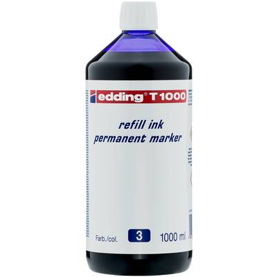 Eine 1000-ml-Flasche edding T1000 Nachfülltinte für permanente Marker, Farbnummer 3.