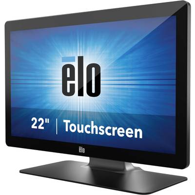 22-Zoll-Touchscreen-Monitor von Elo vor blauem Hintergrund.