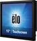Ein 15-Zoll-Touchscreen in schwarzem Rahmen mit dem Logo 'elo' zentral auf blauem Hintergrund.