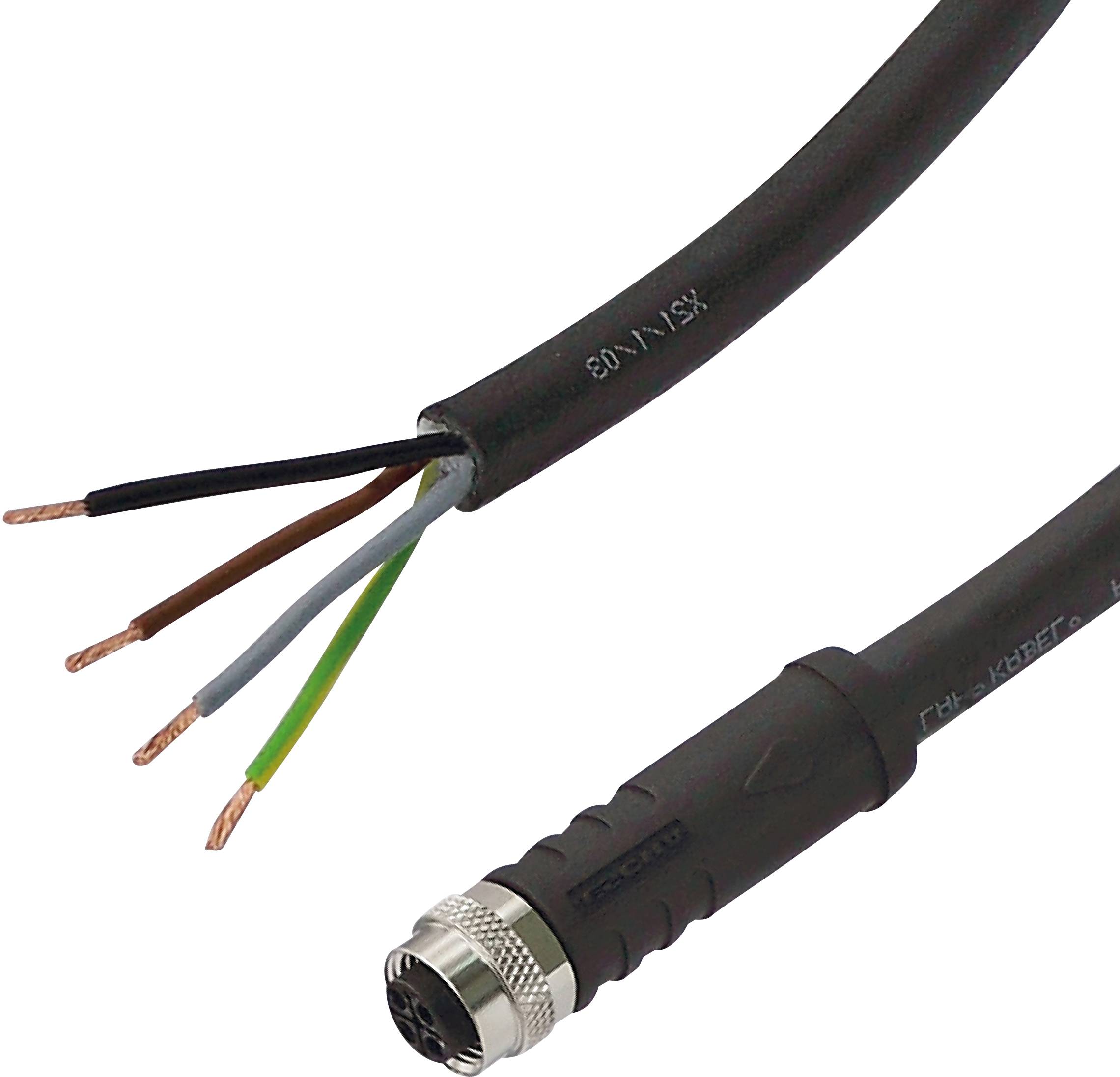 LED2WORK 200100-15, Sensor Kabel, 2,5 m, offen/M12 Buchse, S-kodiert, für 230V-0