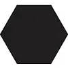 Schwarzes Hexagon auf weißem Hintergrund.