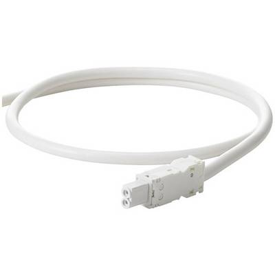 Ein weißes Netzkabel mit Stecker, geeignet für elektronische Geräte.