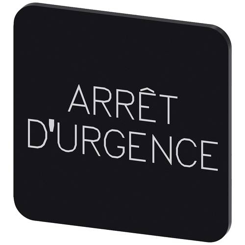 Siemens 3SU1900-0AF16-0GQ0 3SU19000AF160GQ0 Bezeichnungsschild quadratisch (B x H) 22 mm x 22 mm Arrêt durgence Schwarz,...