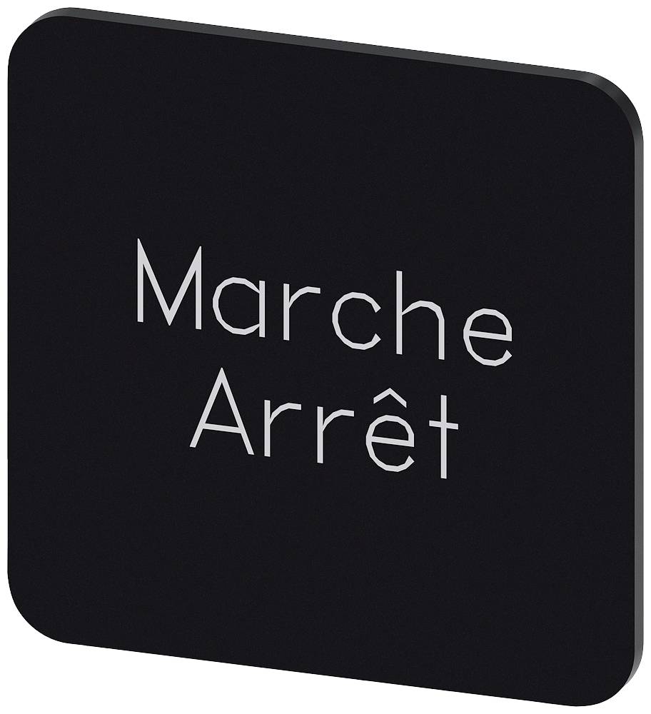 Siemens 3SU1900-0AF16-0GU0 3SU19000AF160GU0 Bezeichnungsschild quadratisch (B x H) 22 mm x 22 mm Marche Arrêt Schwarz, W...