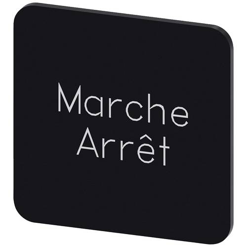 Siemens 3SU1900-0AF16-0GU0 3SU19000AF160GU0 Bezeichnungsschild quadratisch (B x H) 22 mm x 22 mm Marche Arrêt Schwarz, W...