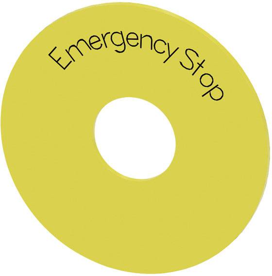 Siemens 3SU1900-0BB31-0DA0 3SU19000BB310DA0 Unterlegscheibe rund (Ø) 75 mm EMERGENCY STOP Gelb, Schwarz 10 St.