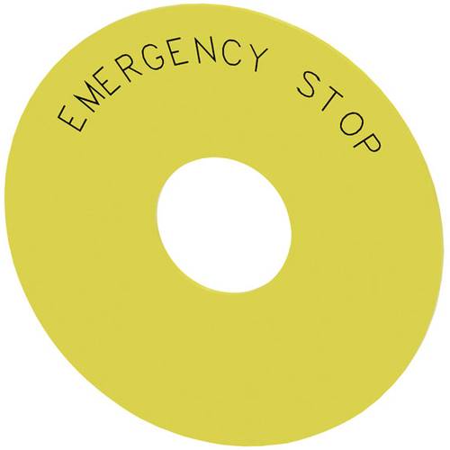 Thumbnail - Siemens 3SU1900-0BC31-0DA0 Unterlegschild rund (Ø) 75 mm EMERGENCY STOP Gelb, Schwarz 10 St.