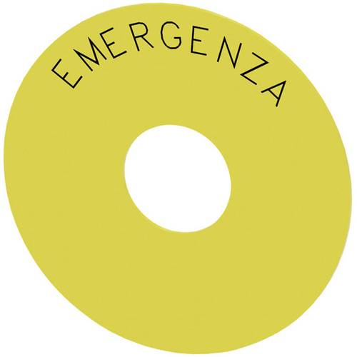 Thumbnail - Siemens 3SU1900-0BC31-0JA0 Unterlegschild rund (Ø) 75 mm EMERGENZA Gelb, Schwarz 10 St.