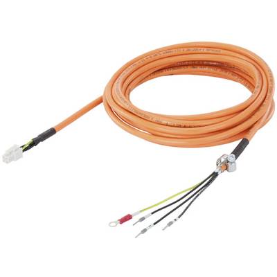 Ein orangener Kabel mit mehreren Leitungen und Anschlüssen, geeignet für elektrische Verbindungen.