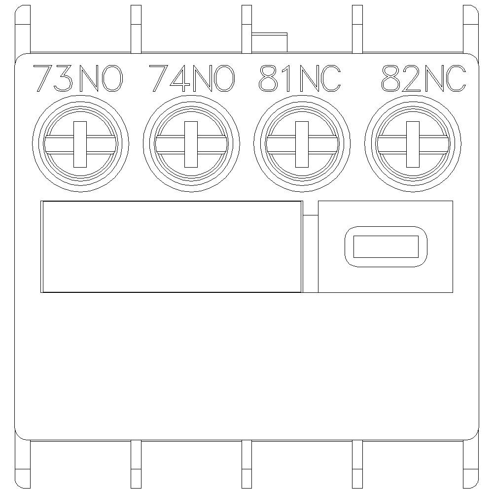 Eine technische Zeichnung eines elektrischen Schaltplans, zeigt Anschlüsse mit Bezeichnungen: '73NO', '74NO', '81NC', und '82NC'.