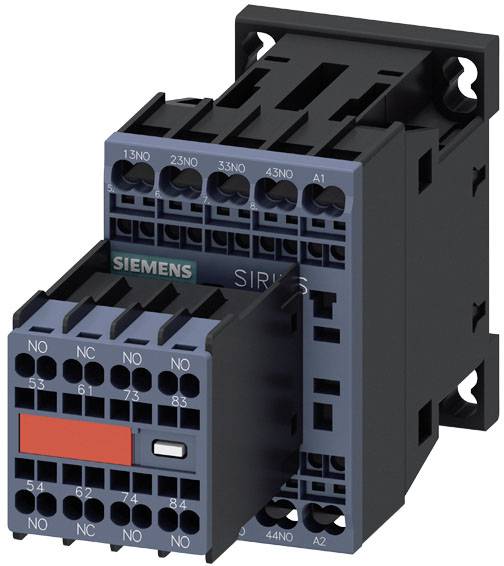 Abgebildet ist ein Siemens SIRIUS Schütz, ein elektrisches Schaltgerät, genutzt in industriellen Anwendungen zur Steuerung von Motoren.