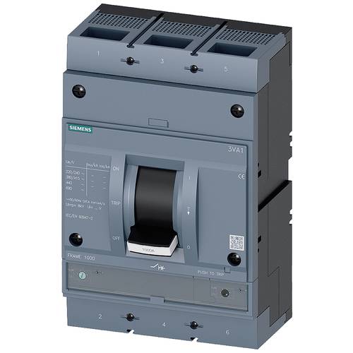 Thumbnail - Siemens 3VA1563-5EF32-0AA0 Leistungsschalter 1 St. Einstellbereich (Strom): 441 - 630 A Schaltspannung (max.): 690 V/AC,...