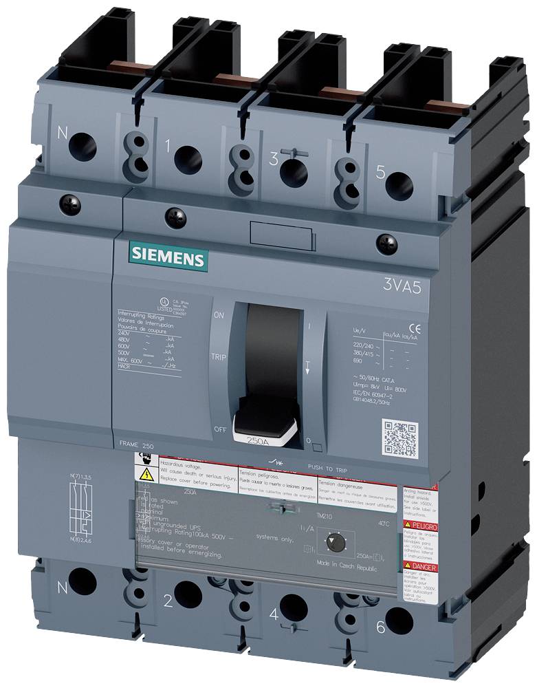 Siemens 3VA5240-5ED41-0AA0 Leistungsschalter 1 St. Schaltspannung (max.): 690 V/AC, 1000 V/DC (B x H x T) 140 x 185 x 83...
